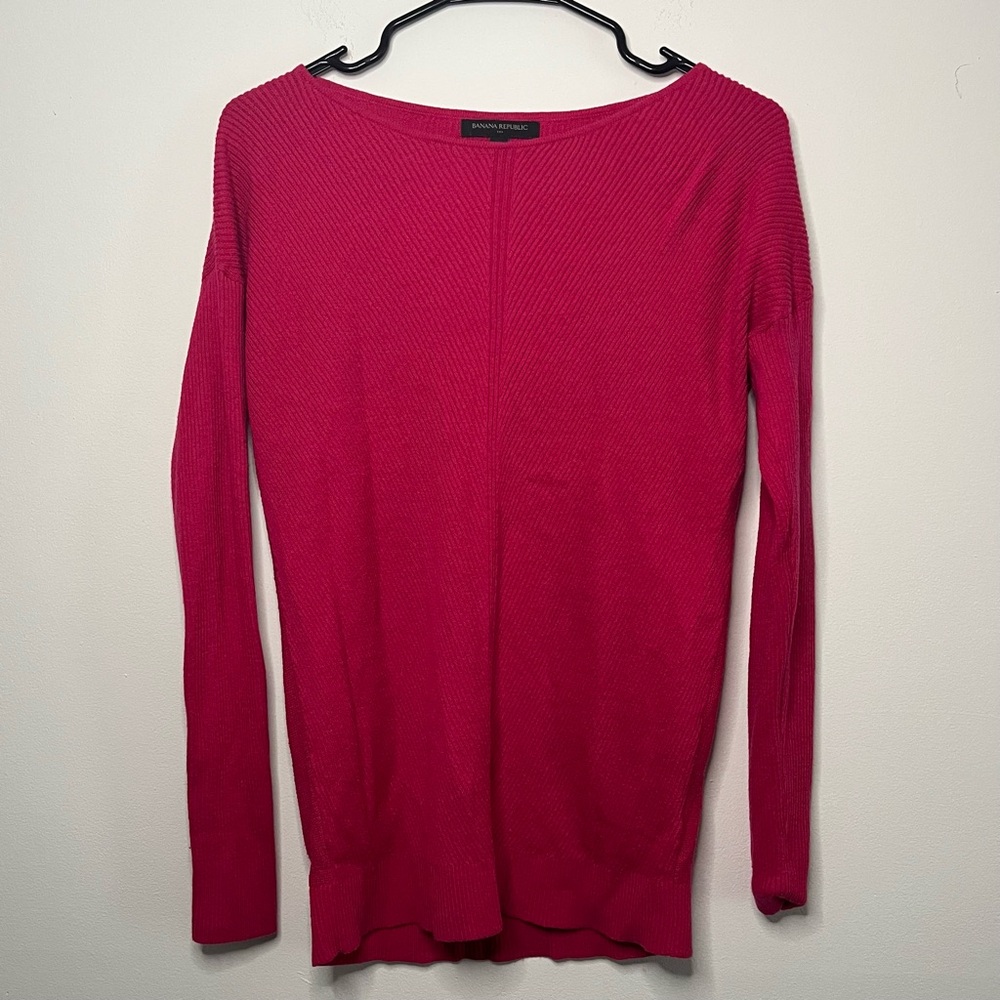 Banana Republic Dark Pink Knitted Sweater Size Extra Small XS